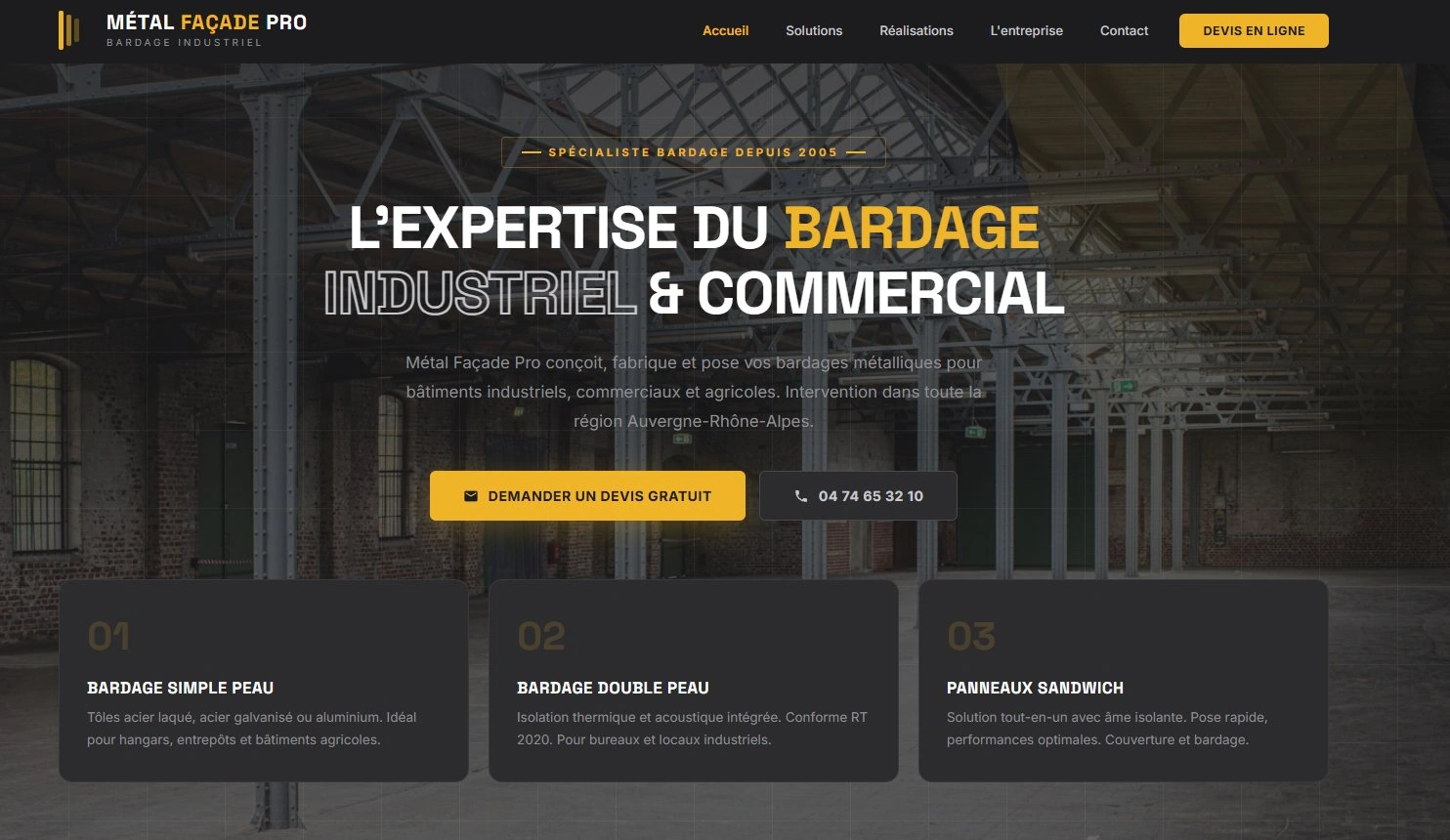 Site web telhador — página serviços